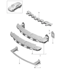 FRONT Bumper carrier - Sport Design package, PR:XAS,XAT  - 991.2 Carrera 2017-19