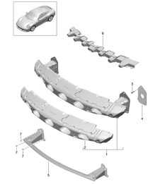 FRONT Bumper carrier - GTS, PR:011 - 991.2 Carrera 2017-19