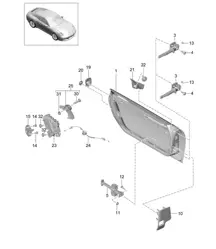 Door shell / Installation parts / Door lock 991.2 Carrera 2017-19