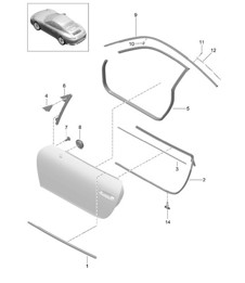 Door seal and Trim - COUPE - 991.2 Carrera 2017-19