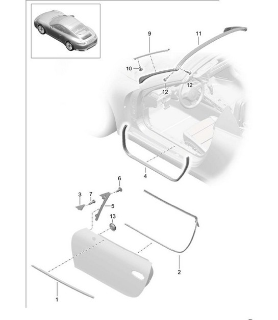 Diagram 804-015 Porsche 997 (911) MK1 2005-2008 Body
