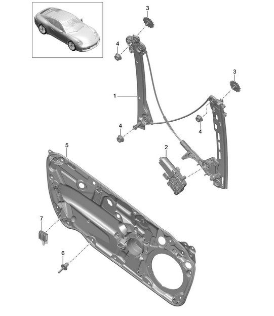 Window regulator 991.2 Carrera 2017-19