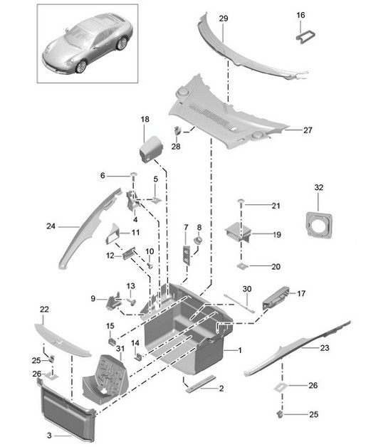 Diagram 807-000 Porsche Cayman 987C / 981C (2005-2016) Body