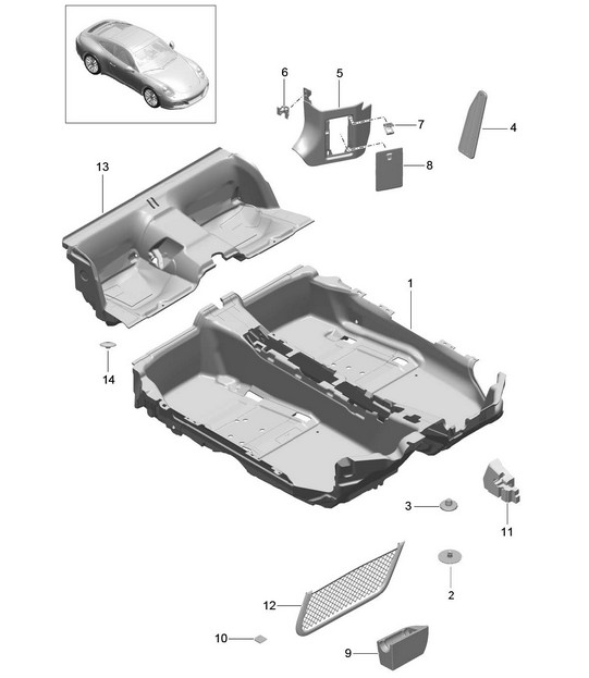 Flooring / Linings - COUPE / CABRIO - 991.2 Carrera 2017-19