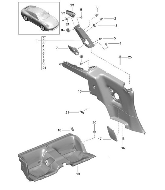 Diagram 807-020 Porsche 970.1 Panamera GTS V8 4.8L 2011-13 Body