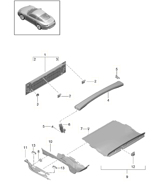 Diagram 807-040 Porsche 997 (911) MK1 2005-2008 Body