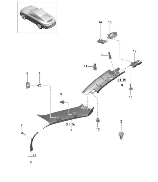Diagram 807-056 Porsche Boxster 986 2.7L 2003-04 Body