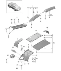 A-pillar / B-pillar / Cowl panel covering / Rosette  / Belt - TARGA - 911.2 2017-19