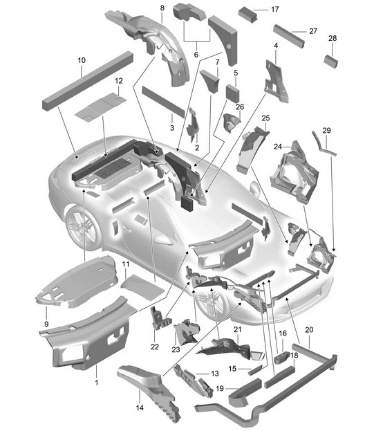 Body / Sound proofing 1 - COUPE - 991.2 Carrera 2017-19
