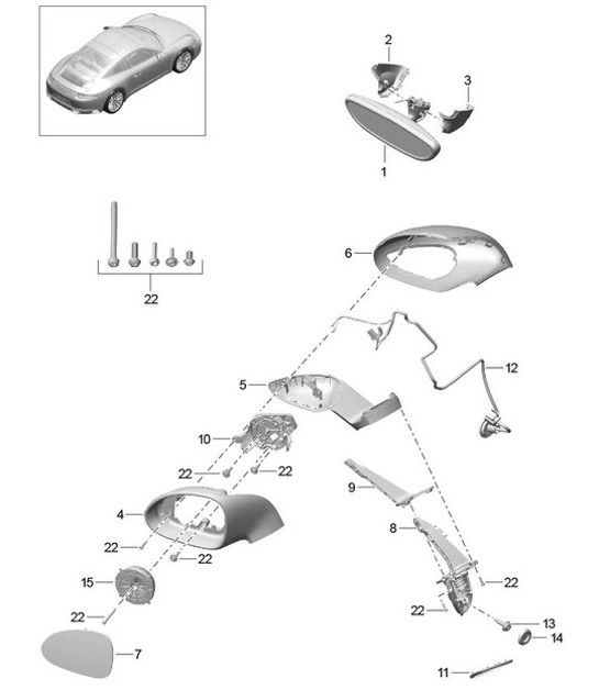 Diagram 809-060 Porsche 997 (911) MK1 2005-2008 Body
