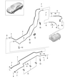 Refrigerant line / Underbody and Rear end 991.2 Carrera 2017-19