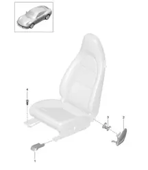 Front seat (complete) / Sports seat / Trim / Rail 991.2 Carrera 2017-19