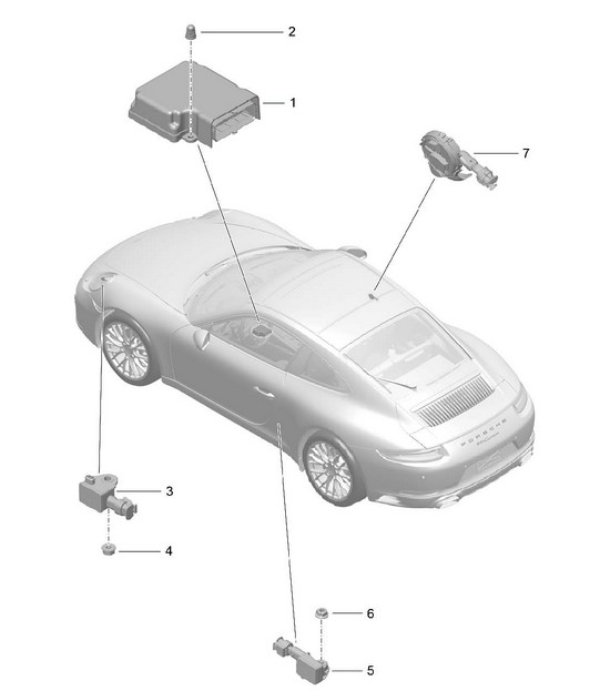 Control unit /  Sensor /  Airbag 991.2 Carrera 2017-19
