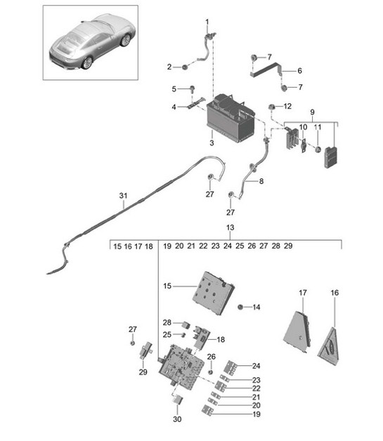 Diagram 902-006 Porsche Macan (95B) MK1 (2014-2018) Electrical equipment