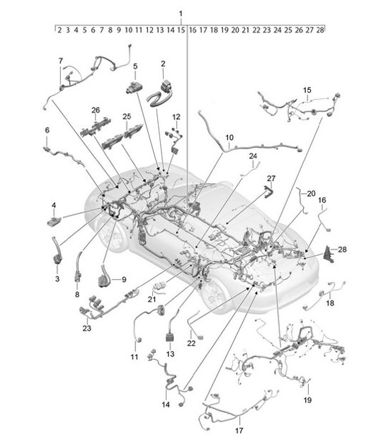 Diagram 902-010 Porsche 997 (911) MK1 2005-2008 Electrical equipment