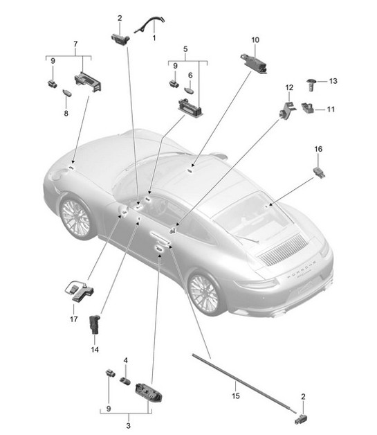 Diagram 903-004 Porsche Macan (95B) MK1 (2014-2018) Electrical equipment