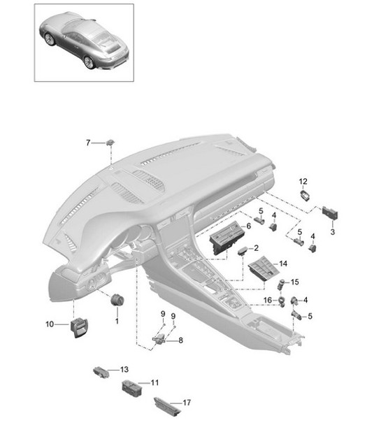 Diagram 903-005 Porsche Macan (95B) MK1 (2014-2018) Electrical equipment
