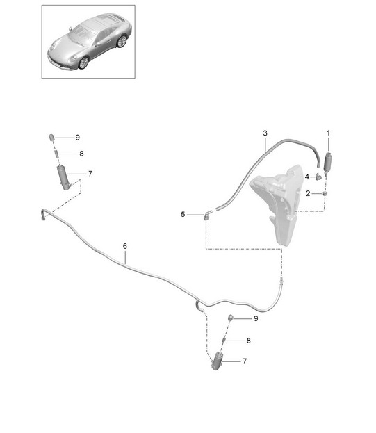 Headlight washer system - PR:288 - 991.2 Carrera 2017-19