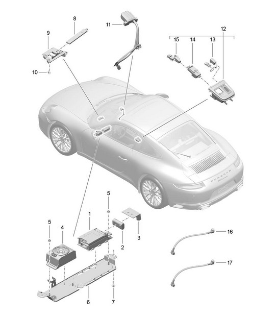 Emergency call system - PR:NZ3 - 991.2 Carrera 2017-19