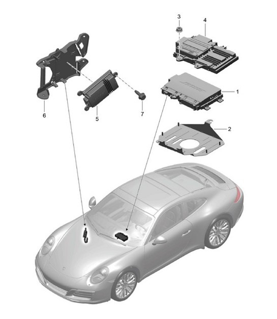 Diagram 911-010 Porsche Panamera 970 MK1 (2009-2013) Electrical equipment
