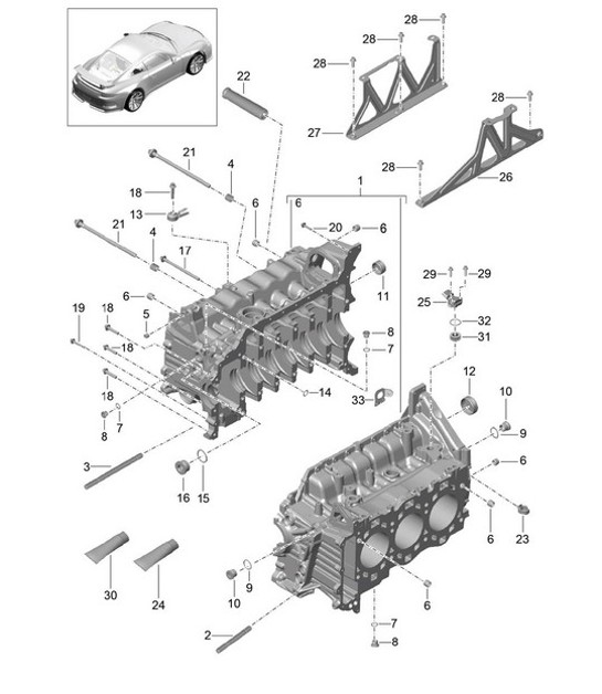 Diagram 101-010 Porsche Macan (95B) MK1 (2014-2018) Engine