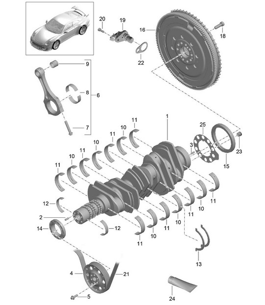 Crankshaft / Flywheel 991 R/GT3/RS 2014-21