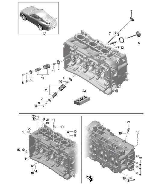 Cylinder head / Accessories / Valve 991 R/GT3/RS 2014-21