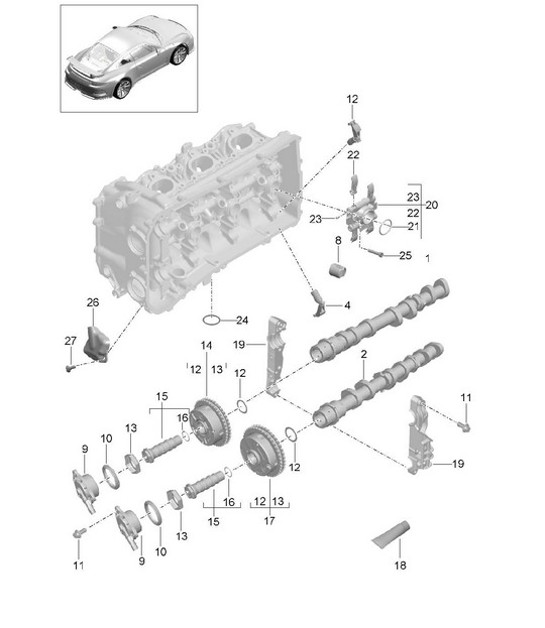 Diagram 103-010 Porsche Macan (95B) MK1 (2014-2018) Engine