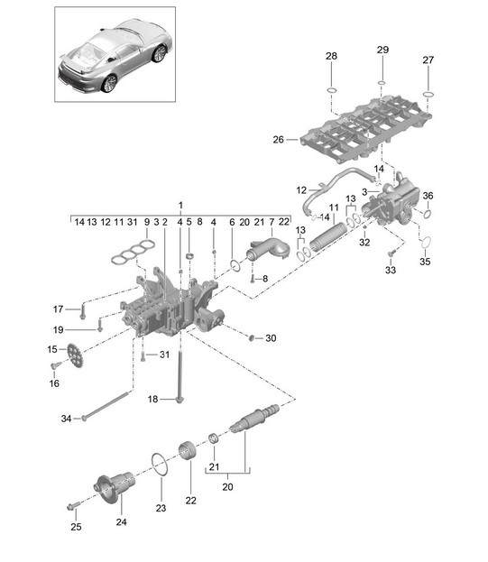 Oil pump (Model: A175,A176) 991 R/GT3/RS 2014-17