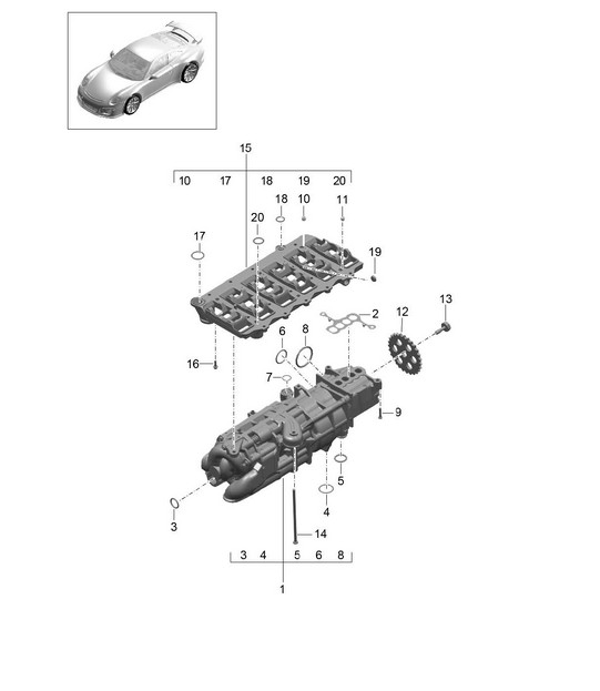 Oil pump (Model: DGG,DGGA,DGGB,DNS,DSD) 991 GT3 4.0L 2014-21