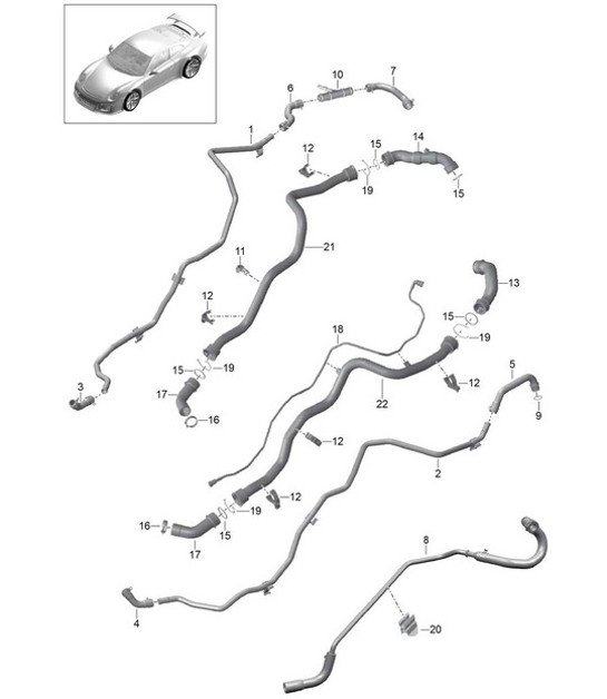 Diagram 105-005 Porsche 997 (911) MK1 2005-2008 Engine