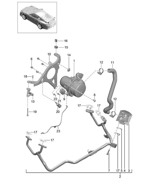 Secondary air pump 991 R/GT3/RS 2014-21