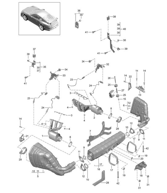 Exhaust system (Model: A175) 991 GT3 3.8L 2014-17