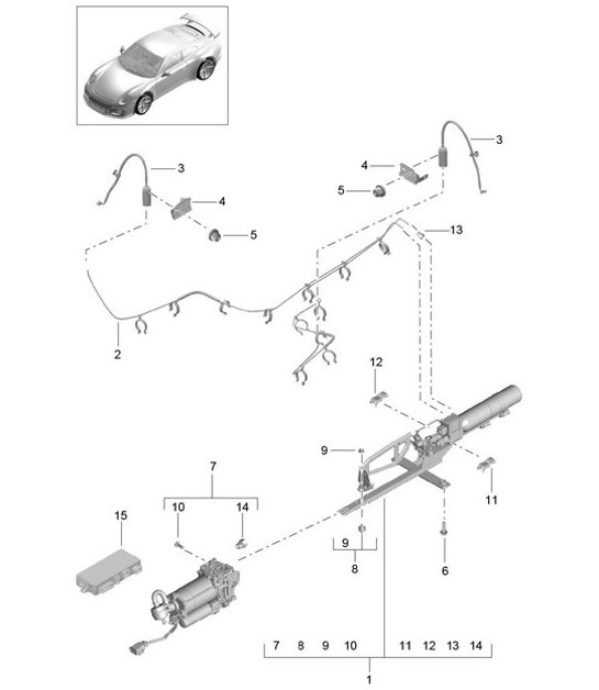 Diagram 402-004 Porsche Cayman 987C / 981C (2005-2016) Front Axle, Steering 