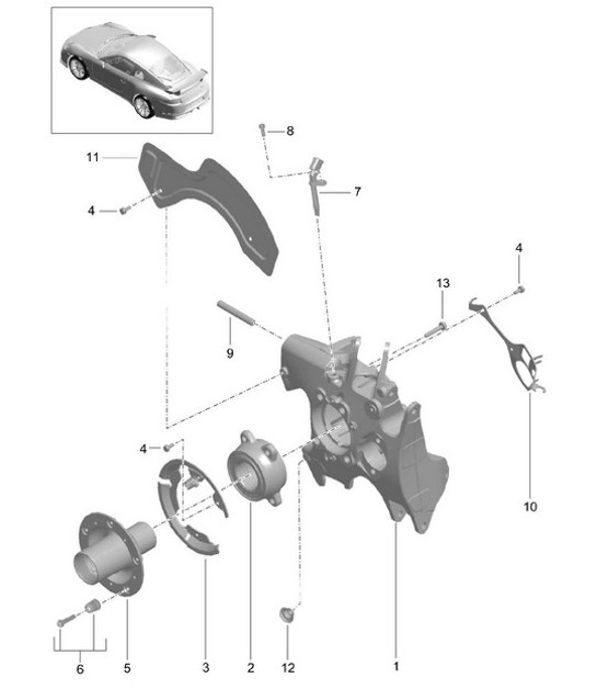 Diagram 501-000 Porsche 997 (911) MK1 2005-2008 Rear Axle