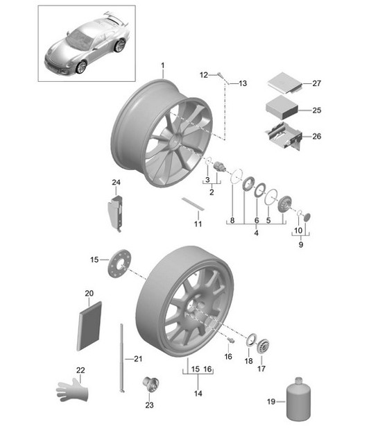 Diagram 601-000 Porsche 944 (1982-1991) 