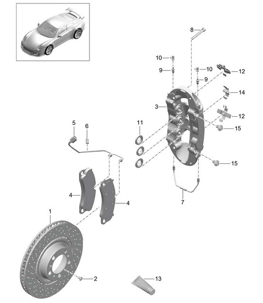 Disc brake / Front axle 991 GT3/RS 2018>>