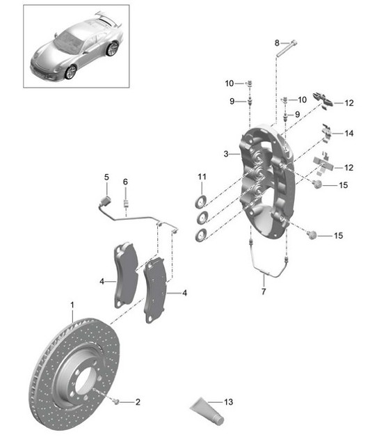 Diagram 602-010 Porsche 992 (911) MK1 2019-2024 Wheels, Brakes