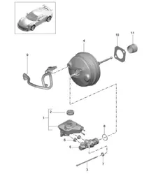 Brake master cylinder / Brake servo 991 R/GT3/RS 2014-17
