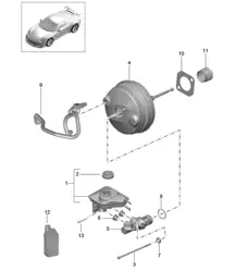Brake master cylinder / Brake servo 991 GT3/RS 2018>>