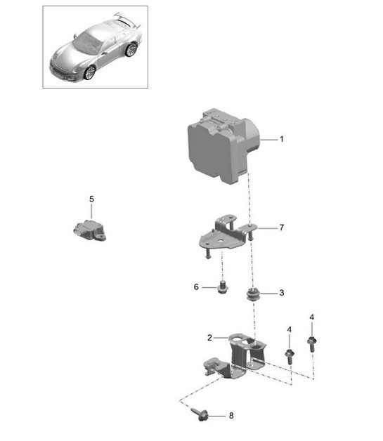 Diagram 605-000 Porsche 997 (911) MK1 2005-2008 Wheels, Brakes