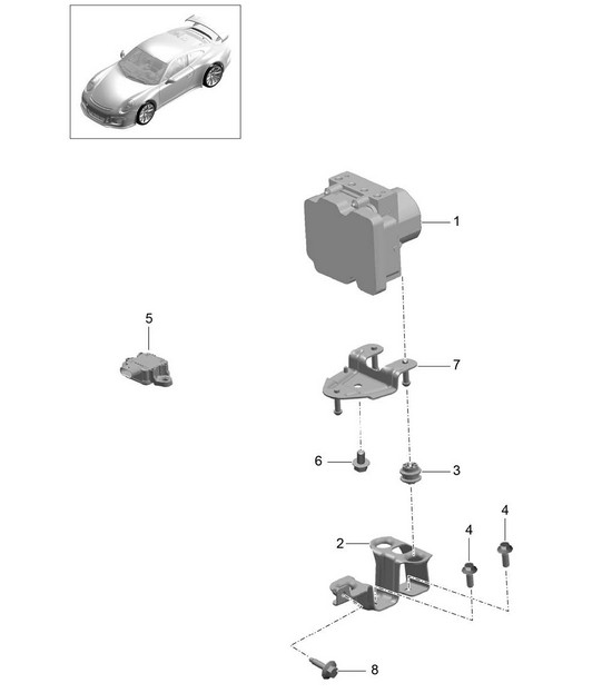 Hydraulic unit / anti-locking brake syst. -abs- / Control and regulating unit 991 GT3/RS 2018>>