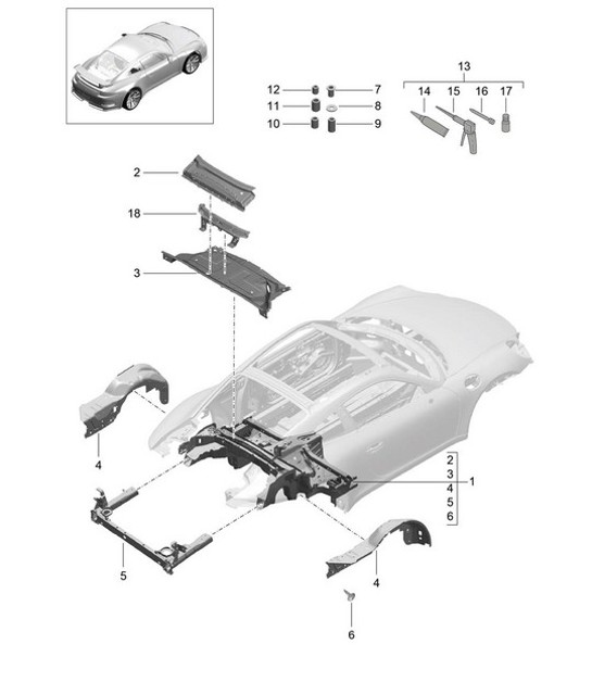 Diagram 801-035 Porsche Cayman 718C (982C) 2017>> Body