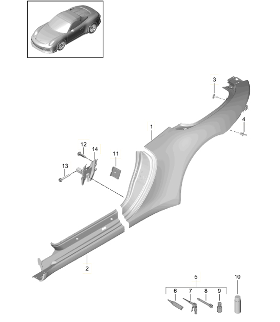 Side part / Section part - side panel 991 GT3 2014-21