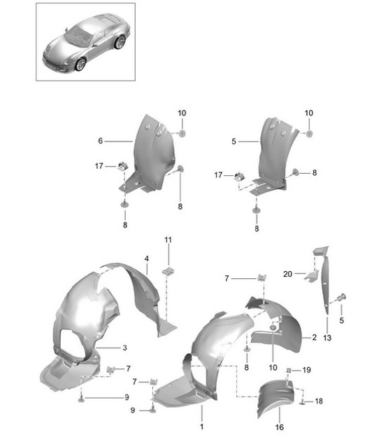 Diagram 801-079 Porsche Macan (95B) MK1 (2014-2018) Body