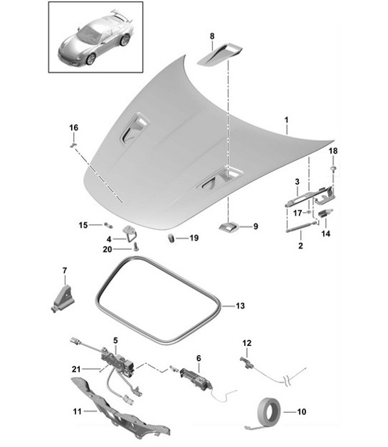 Diagram 803-001 Porsche 991 (911) MK2 2016-2019 Body