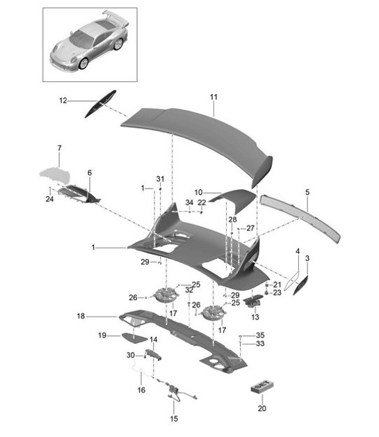 Diagram 803-008 Porsche 997 (911) MK2 2009-2012 Body