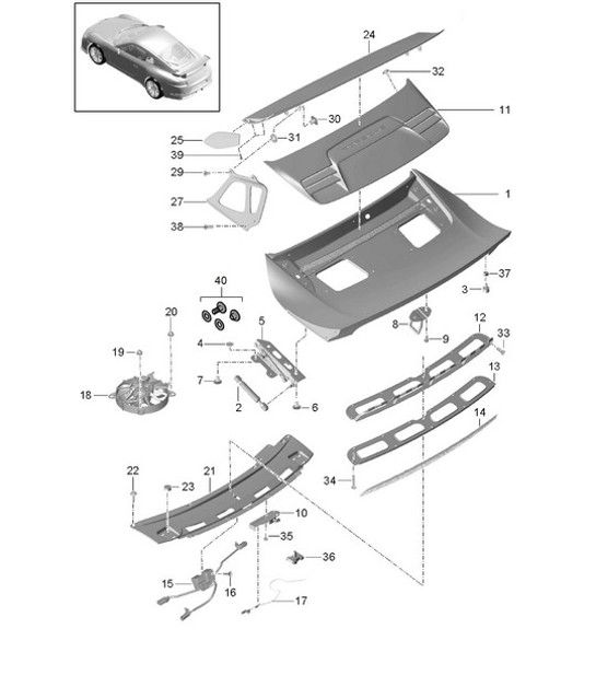Diagram 803-010 Porsche Macan (95B) MK1 (2014-2018) Body
