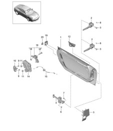 Door shell / Installation parts / Door lock 991 (911) R 2014-21