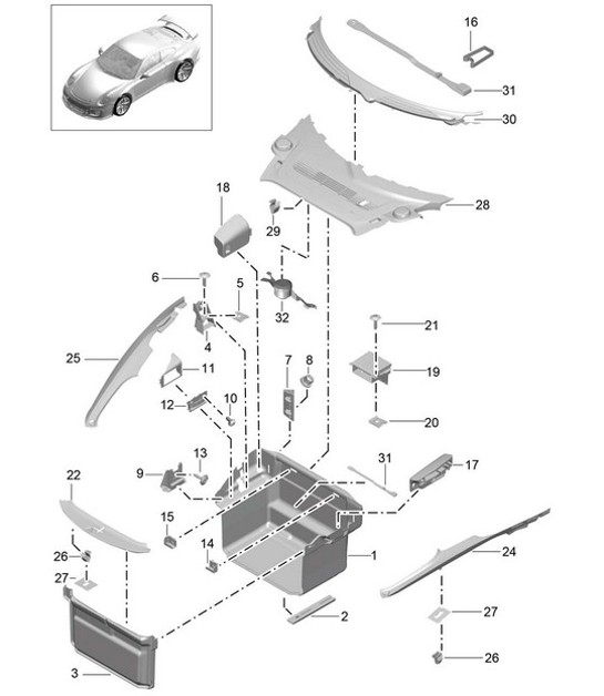 Diagram 807-000 Porsche 992 (911) MK1 2019-2024 Body